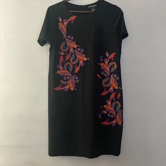 Chelsea & Theodore | Dresses | Chelsea Theodore Black Embroidered Dress  Size 8 | Poshmark